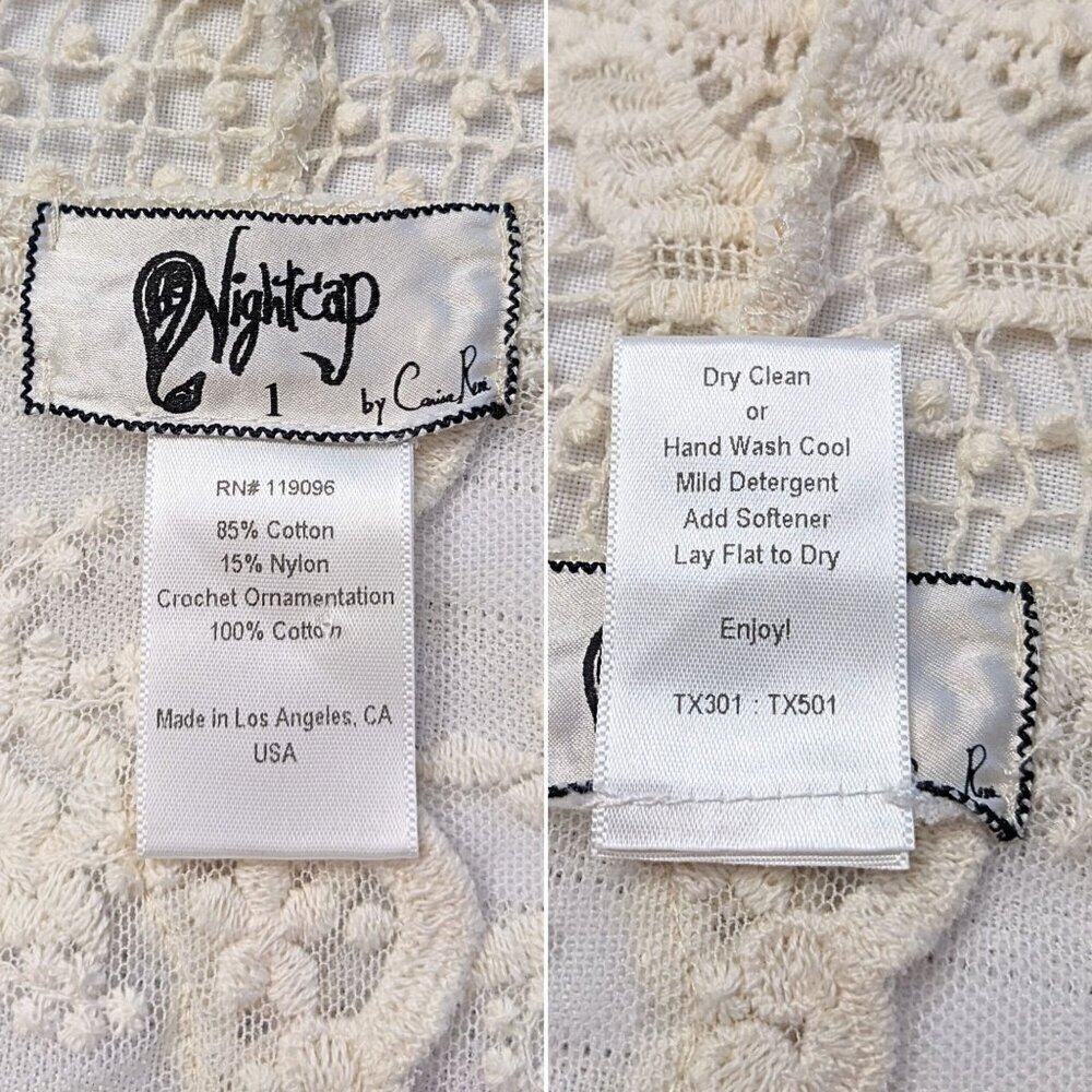 Revolve NIGHTCAP by Carissa Rene Ivory Lace Kimono Cardigan Size 1/XS - Picture 3 of 8